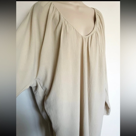 Boutique cream stone slouchy oversized midaxi maxi dress large 14 16 - Picture 4 of 6